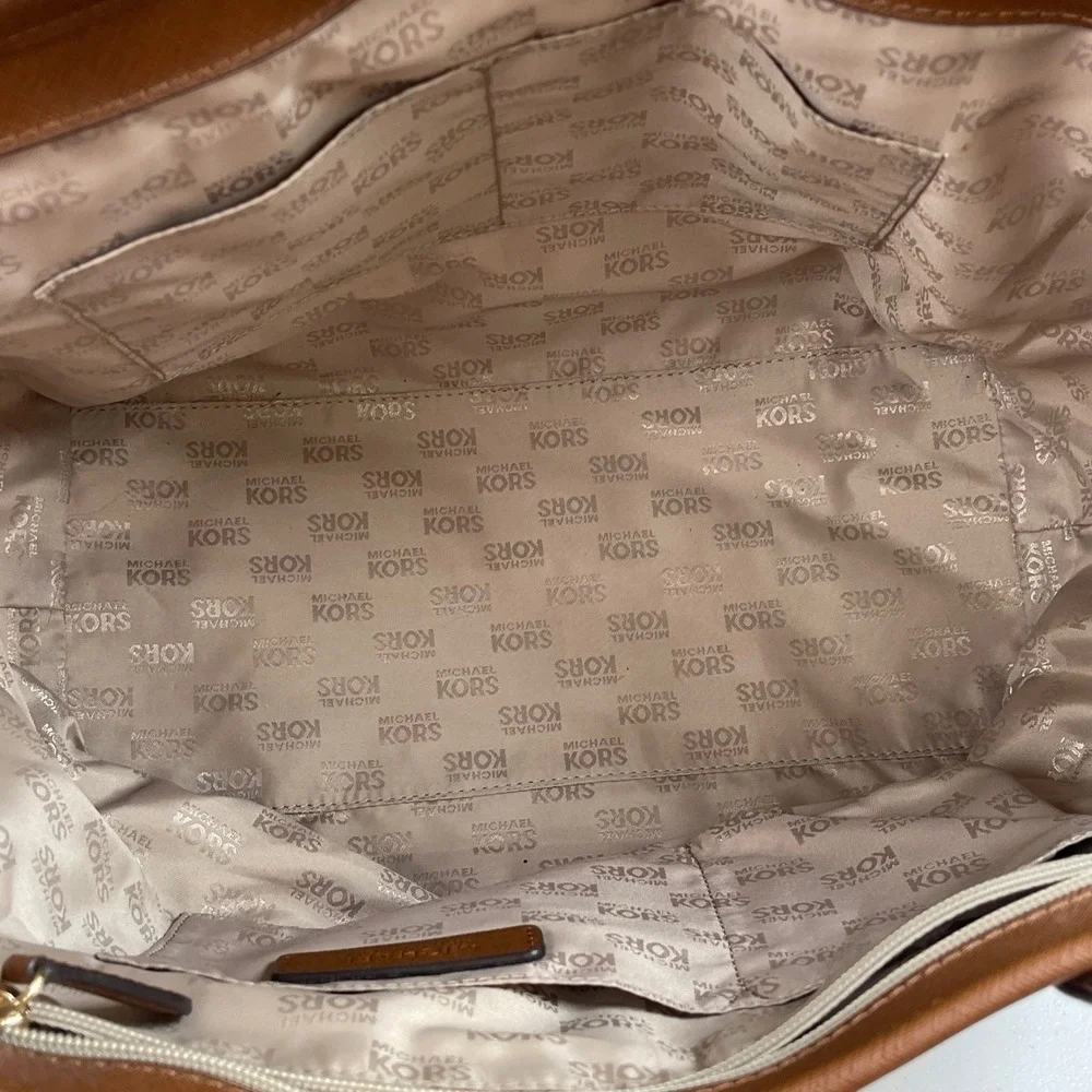 Michael Kors Jet Set Tote Bag Signature Monogram MK Logo Large Shoulder Bag